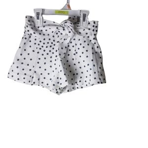 Zara girls tie front white shorts with black polka dots